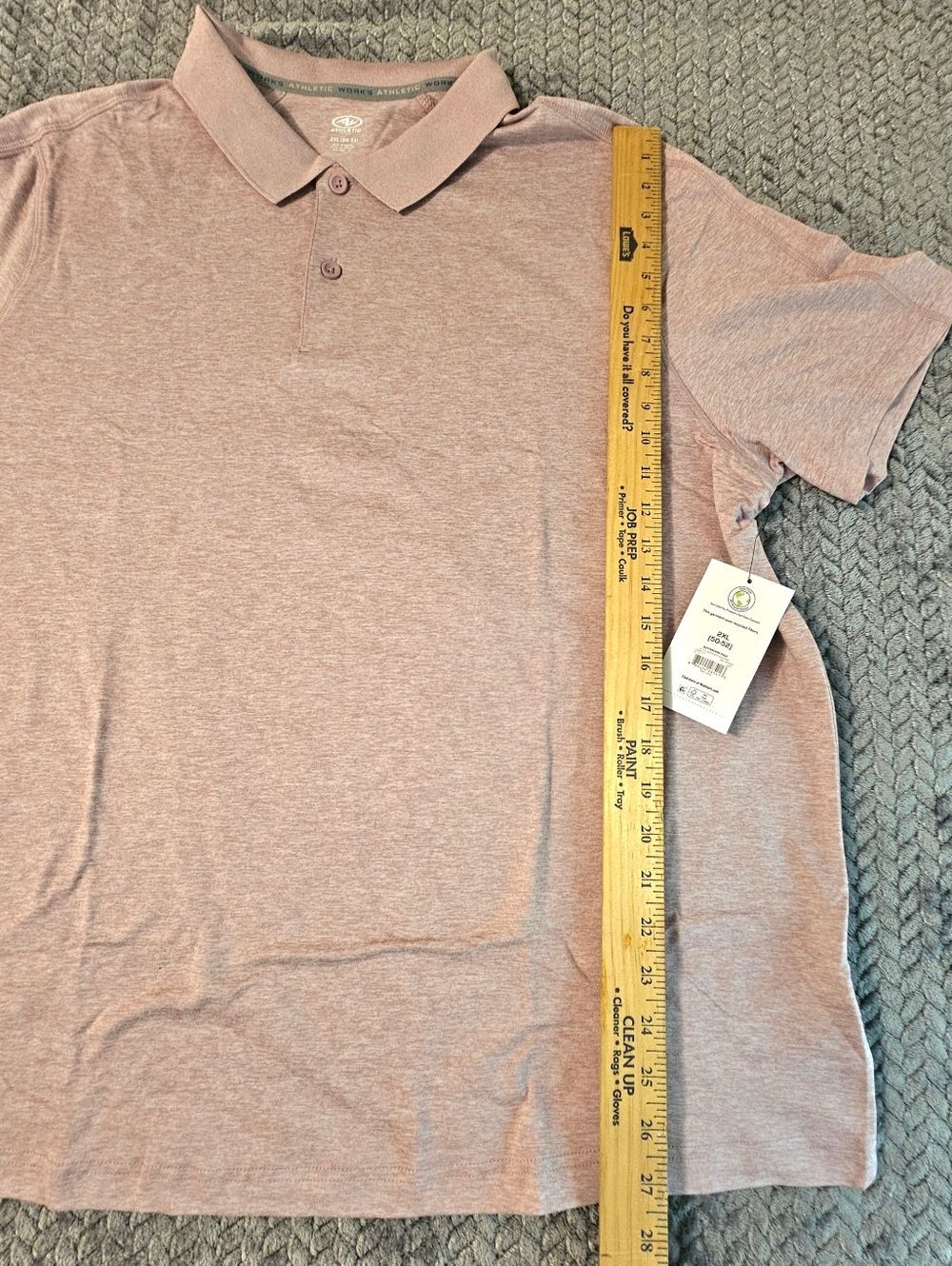 NWT Athletic Works Pink Polo Shirt 2XL Soft Stretch Casual Comfort Tee - Picture 4 of 6